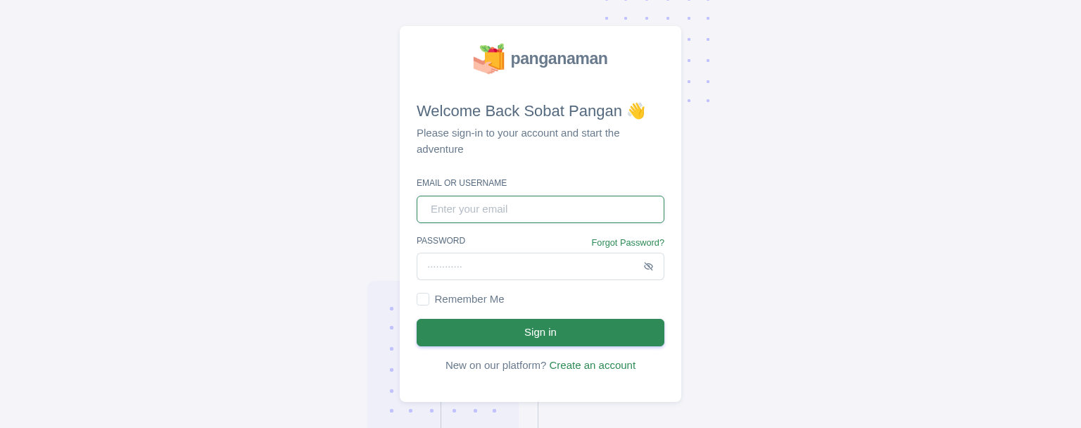 PanganAman Login Page